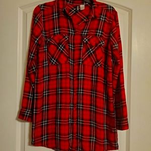 H & M 🔥Divided Plaid Tunic sz. 8🔥